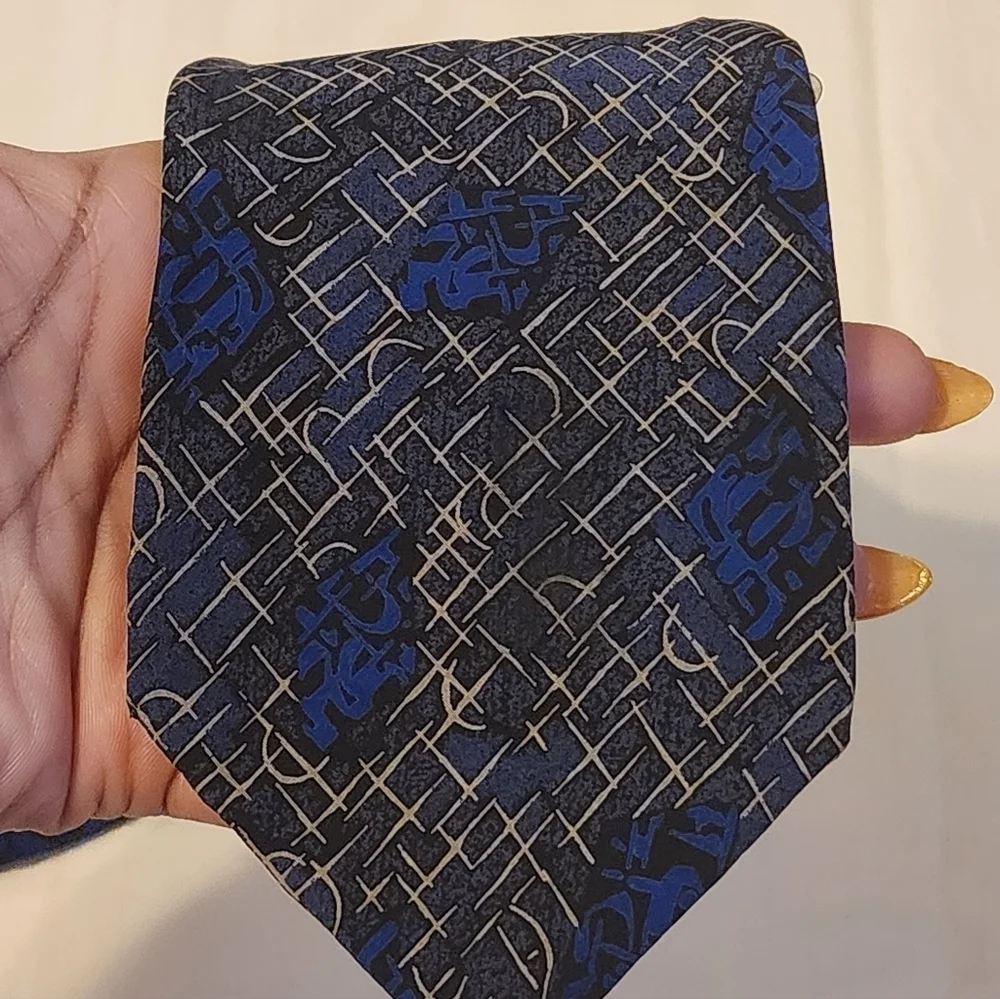 Fumagalli's 100% Silk Blue and Black Men's Tie